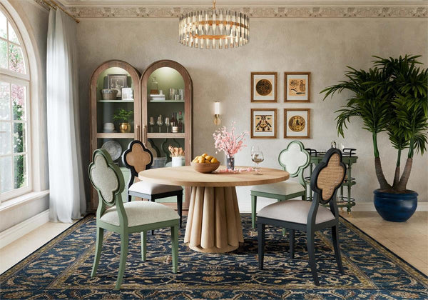 Camille Round Dining Table 60''-Blue Hand Home