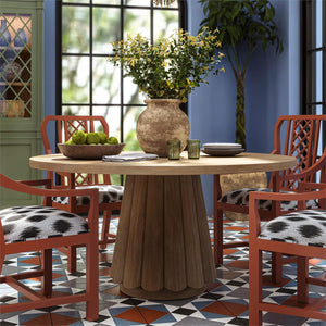 Camille Round Dining Table 60''-Blue Hand Home