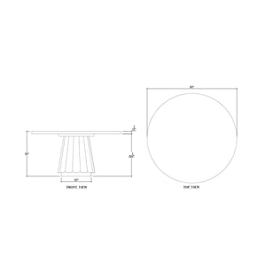 Camille Round Dining Table 60''-Blue Hand Home