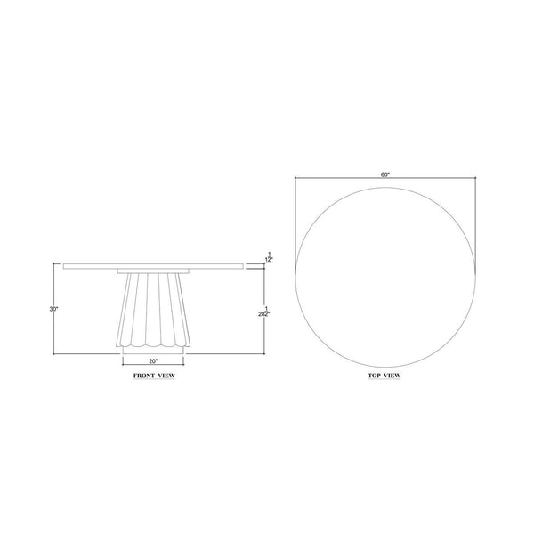 Camille Round Dining Table 60''-Blue Hand Home