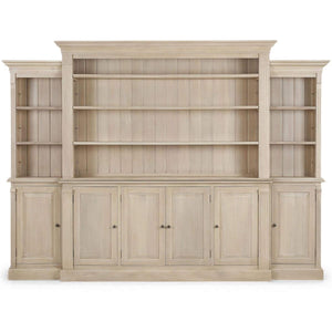 French Hens Media Cabinet w/ Glass Shelves on Sides-Blue Hand Home