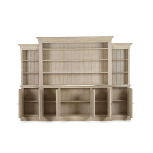 French Hens Media Cabinet w/ Glass Shelves on Sides-Blue Hand Home