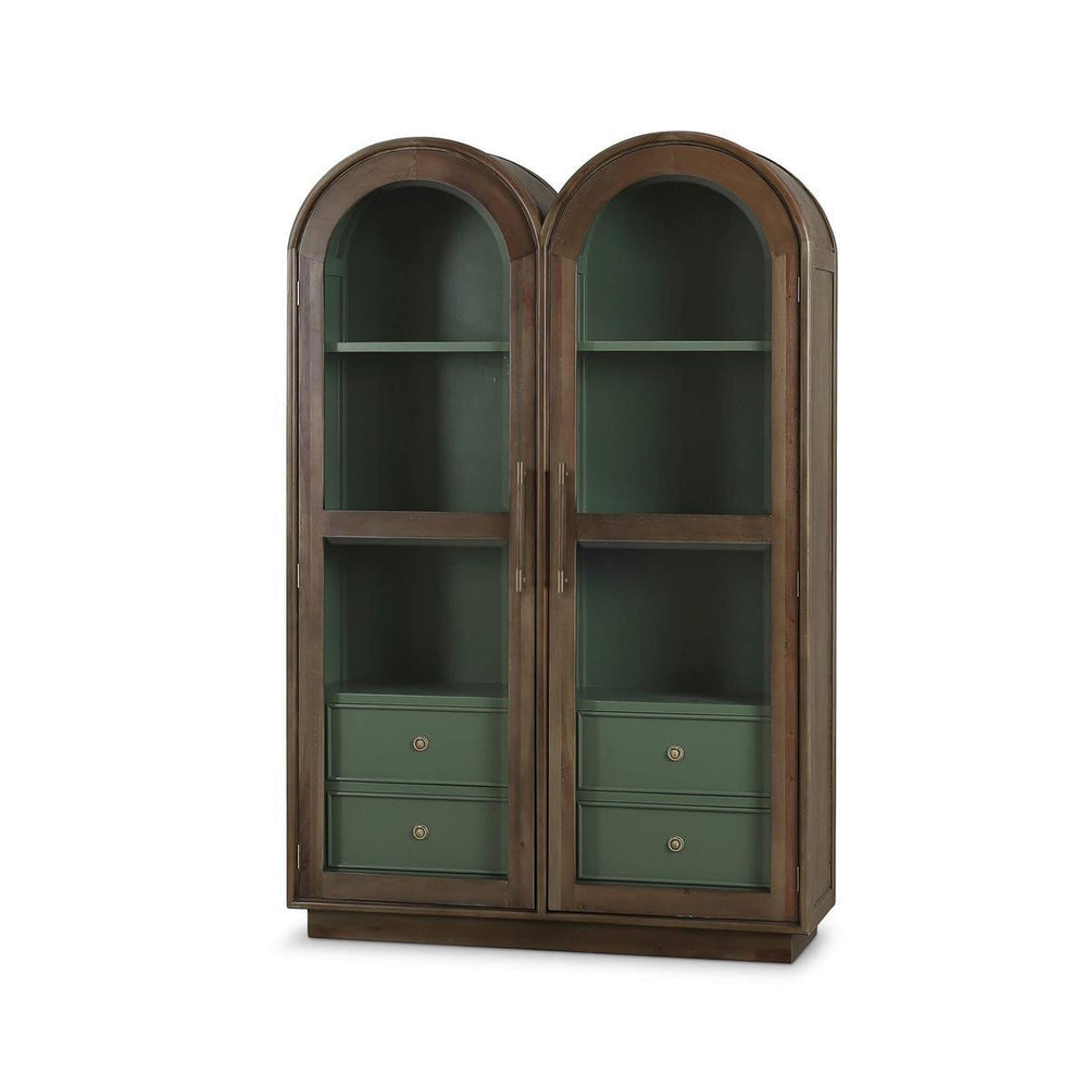 Vannes Double Dome Display Cabinet w/ Glass Doors-Blue Hand Home