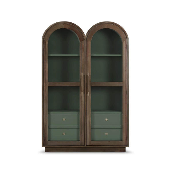 Vannes Double Dome Display Cabinet w/ Glass Doors-Blue Hand Home