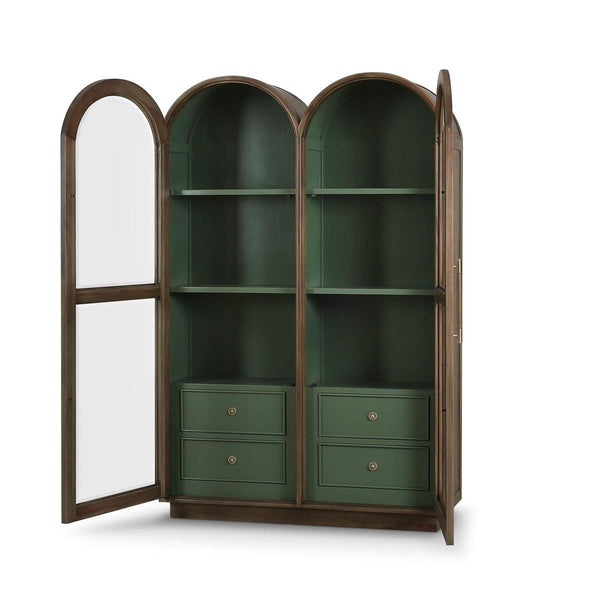 Vannes Double Dome Display Cabinet w/ Glass Doors-Blue Hand Home