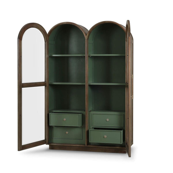 Vannes Double Dome Display Cabinet w/ Glass Doors-Blue Hand Home