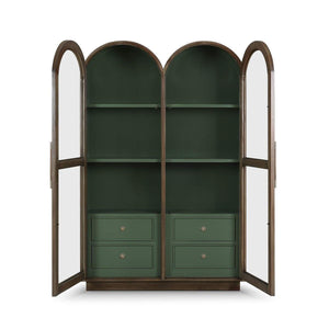 Vannes Double Dome Display Cabinet w/ Glass Doors-Blue Hand Home