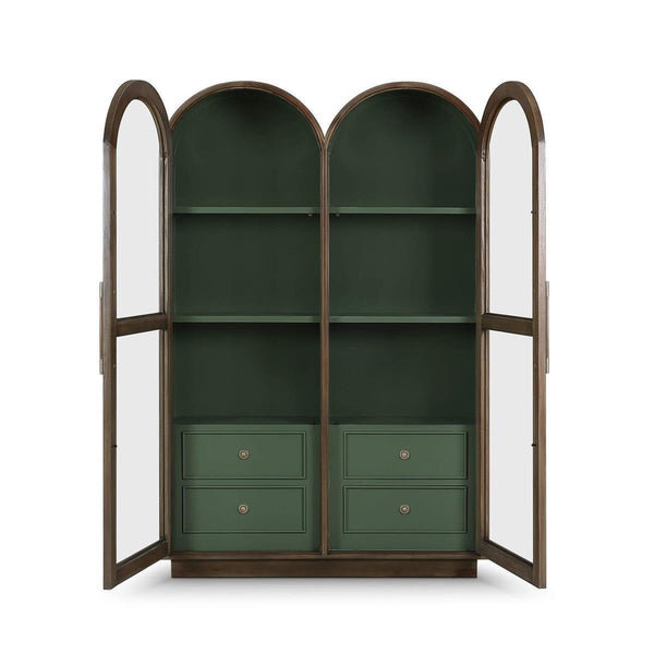 Vannes Double Dome Display Cabinet w/ Glass Doors-Blue Hand Home