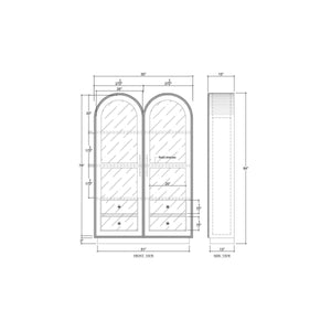 Vannes Double Dome Display Cabinet w/ Glass Doors-Blue Hand Home