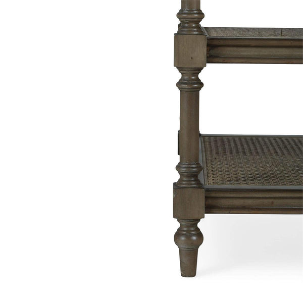 Palmetto Side Table w/ Open Shelves-Blue Hand Home