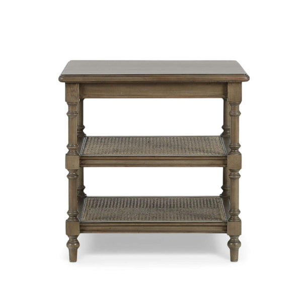 Palmetto Side Table w/ Open Shelves-Blue Hand Home