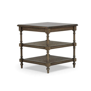 Palmetto Side Table w/ Open Shelves-Blue Hand Home