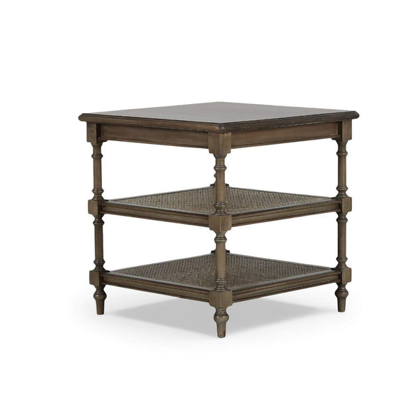 Palmetto Side Table w/ Open Shelves-Blue Hand Home