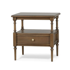 Palmetto Side Table w/ Open Shelf & Drawer-Blue Hand Home