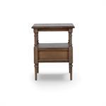 Palmetto Side Table w/ Open Shelf & Drawer-Blue Hand Home