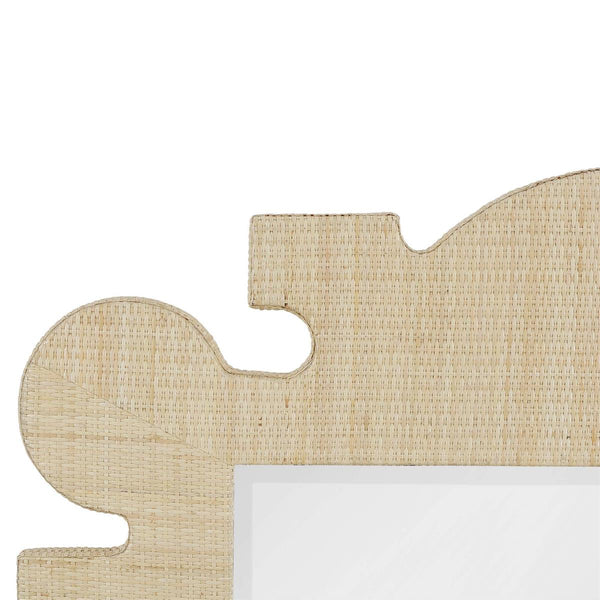 Rodeo Mirror w/ Rattan Natural-Blue Hand Home