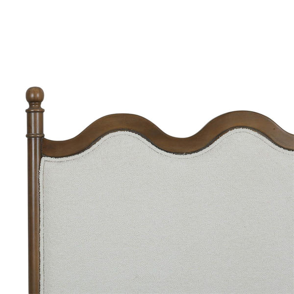 Chloe Queen Bed in Straw Wash w/ Colorado Boucle Ivory Fabric-Blue Hand Home