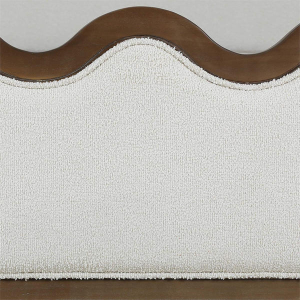 Chloe Queen Bed in Straw Wash w/ Colorado Boucle Ivory Fabric-Blue Hand Home