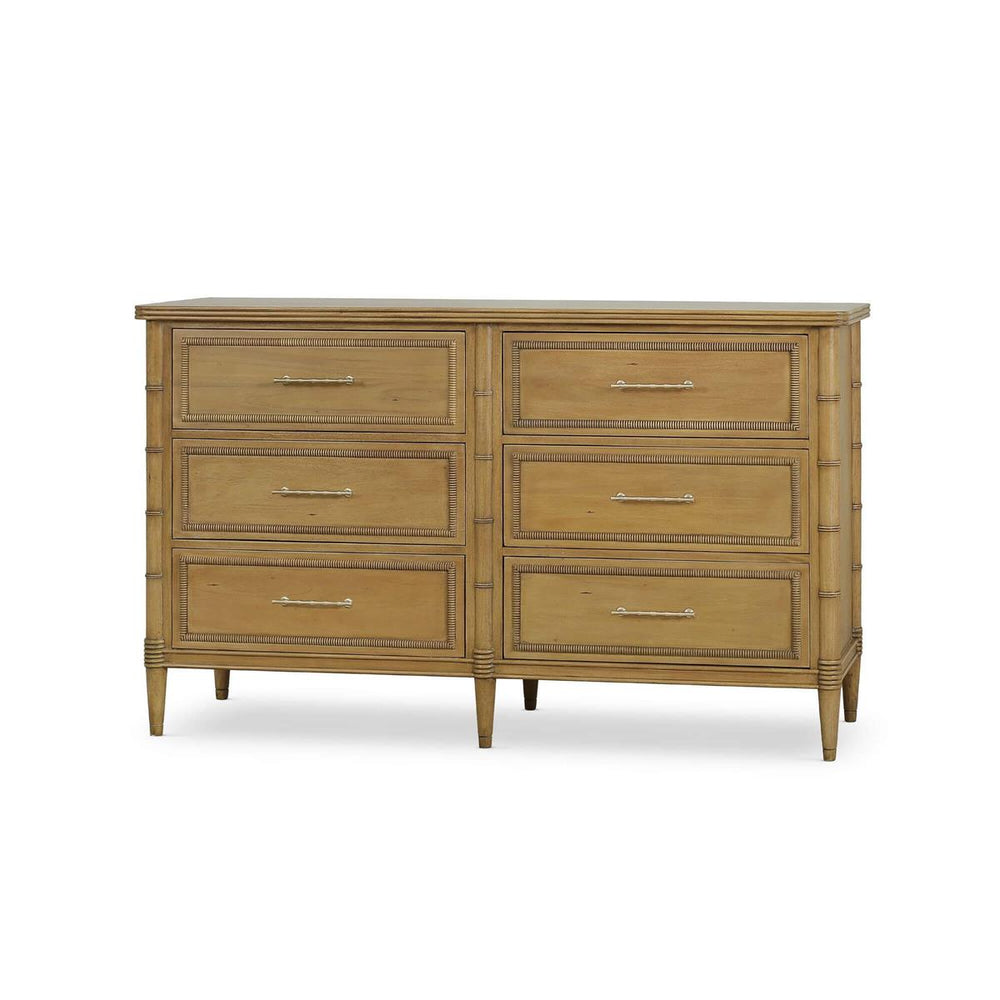 Martinique 6 Drawer Dresser In Solid Hardwood Construction-Blue Hand Home