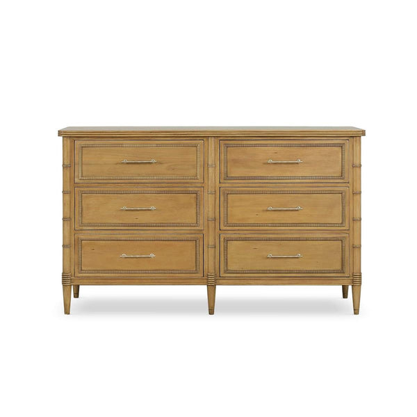 Martinique 6 Drawer Dresser In Solid Hardwood Construction-Blue Hand Home