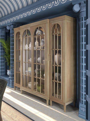 Chambre Display Cabinet w/ Glass Shelves-Blue Hand Home