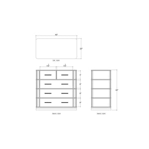Carmel 5 Drawer Dresser In Solid Hardwood By The Company-Blue Hand Home