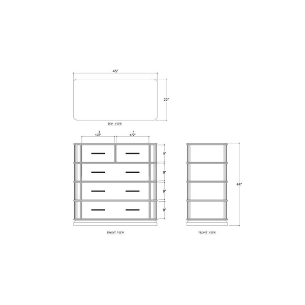 Carmel 5 Drawer Dresser In Solid Hardwood By The Company-Blue Hand Home