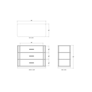 Carmel 3 Drawer Dresser In Solid Hardwood, Handcrafted Design-Blue Hand Home