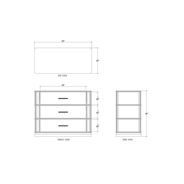 Carmel 3 Drawer Dresser In Solid Hardwood, Handcrafted Design-Blue Hand Home