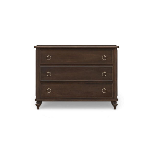 Savannah 3 Drawer Dresser in Walnut-Blue Hand Home