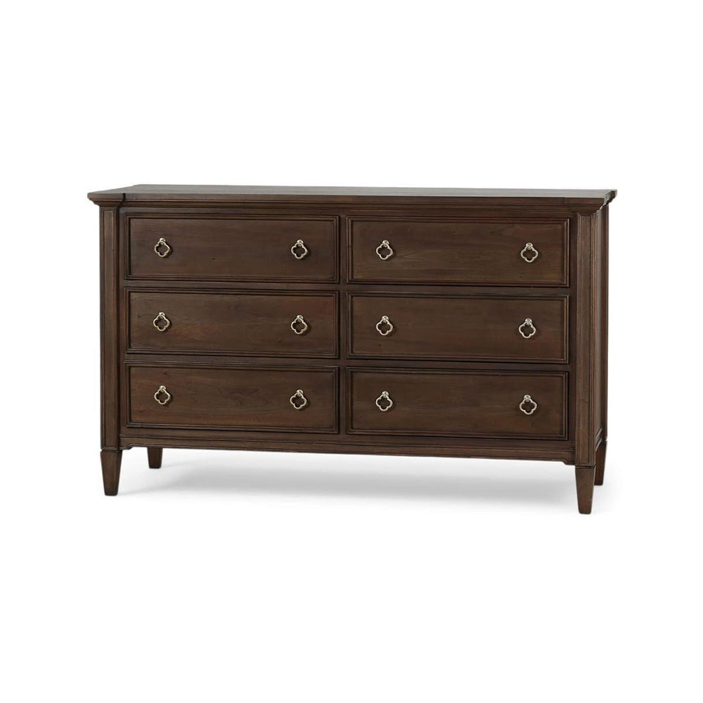 Chinois 6 Drawer Dresser - Handcrafted Solid Wood Bedroom Storage-Blue Hand Home