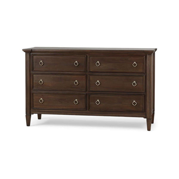 Chinois 6 Drawer Dresser - Handcrafted Solid Wood Bedroom Storage-Blue Hand Home