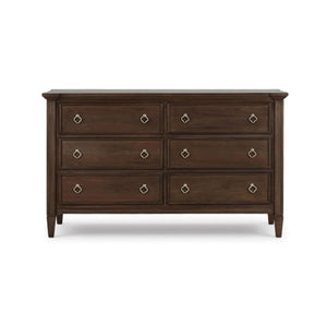 Chinois 6 Drawer Dresser - Handcrafted Solid Wood Bedroom Storage-Blue Hand Home
