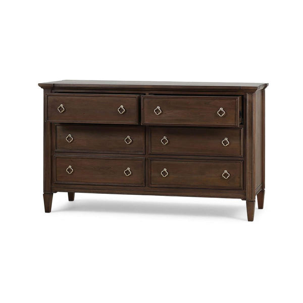 Chinois 6 Drawer Dresser - Handcrafted Solid Wood Bedroom Storage-Blue Hand Home