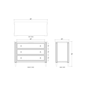 Chinois 3 Drawer Dresser-Blue Hand Home