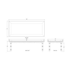 Palmetto Dining Table 108''-Blue Hand Home