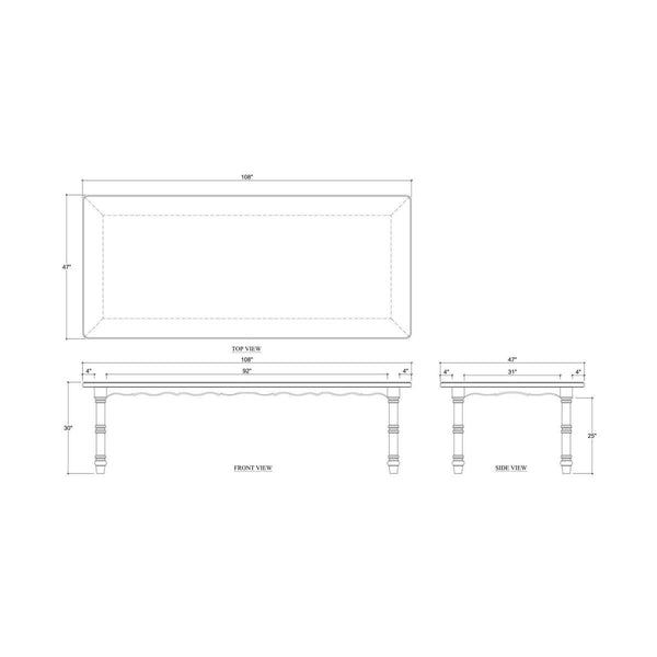 Palmetto Dining Table 108''-Blue Hand Home