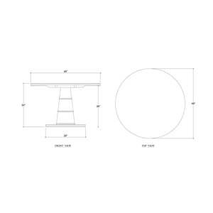 Martinique Round Dining Table 48''-Blue Hand Home