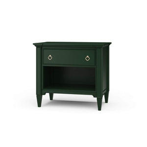 Chinois Nightstand w/ Drawer & Open Shelf-Blue Hand Home