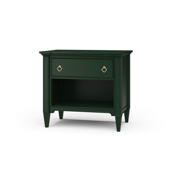 Chinois Nightstand w/ Drawer & Open Shelf-Blue Hand Home
