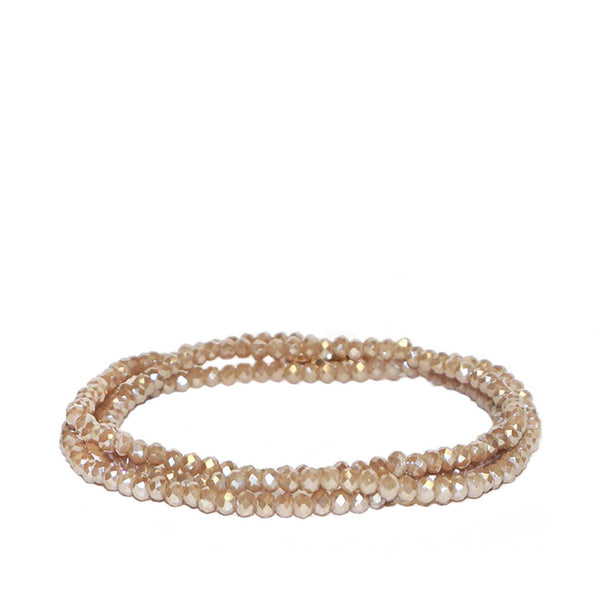 Mini stretch crystal beaded wrap bracelet-Blue Hand Home