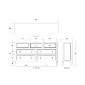 Cholet 7 Drawer Dresser in Architectural White-Blue Hand Home
