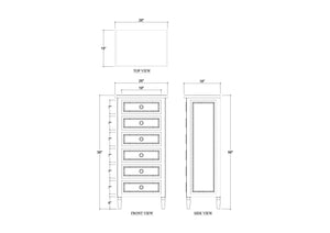 Cholet Lingerie Chest in Architectural White-Blue Hand Home