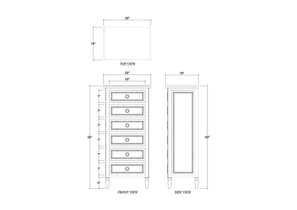 Cholet Lingerie Chest in Architectural White-Blue Hand Home