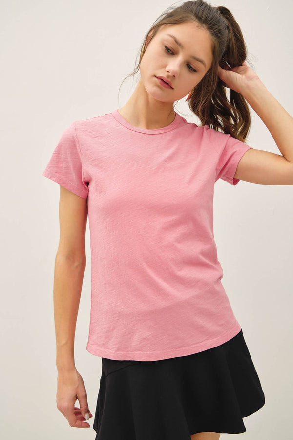 New Shade-Garment Dyed Cotton Slub Tee