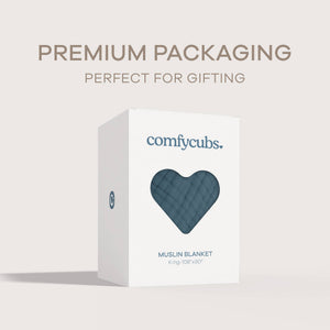 Muslin Blanket for Adults, 6-Layer Bedding by Comfy Cubs-Blue Hand Home