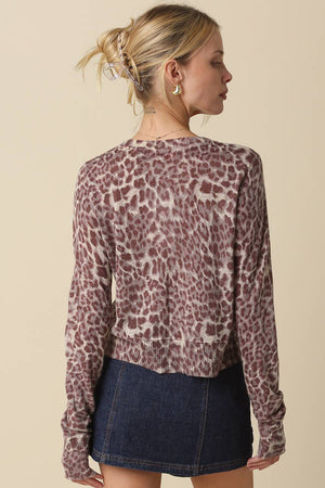 Jasmin Leopard Cardigan-Blue Hand Home