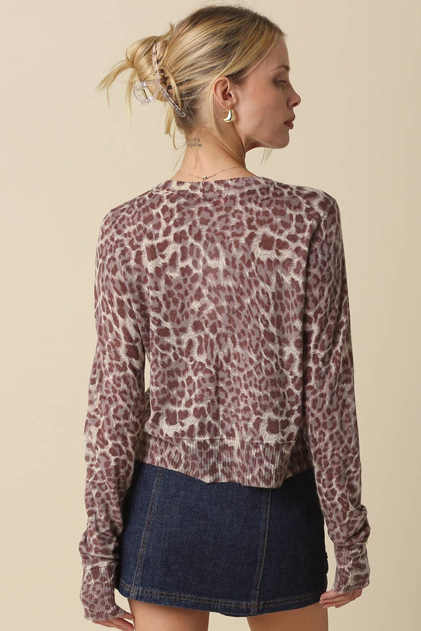 Jasmin Leopard Cardigan-Blue Hand Home