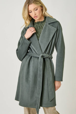 60745 Lapel Collar Robe Coat-Blue Hand Home