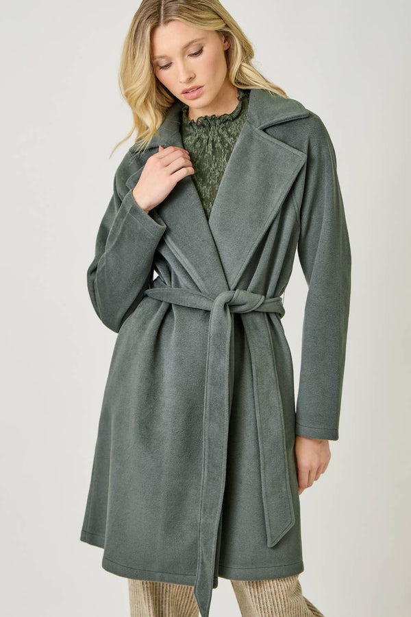 60745 Lapel Collar Robe Coat-Blue Hand Home